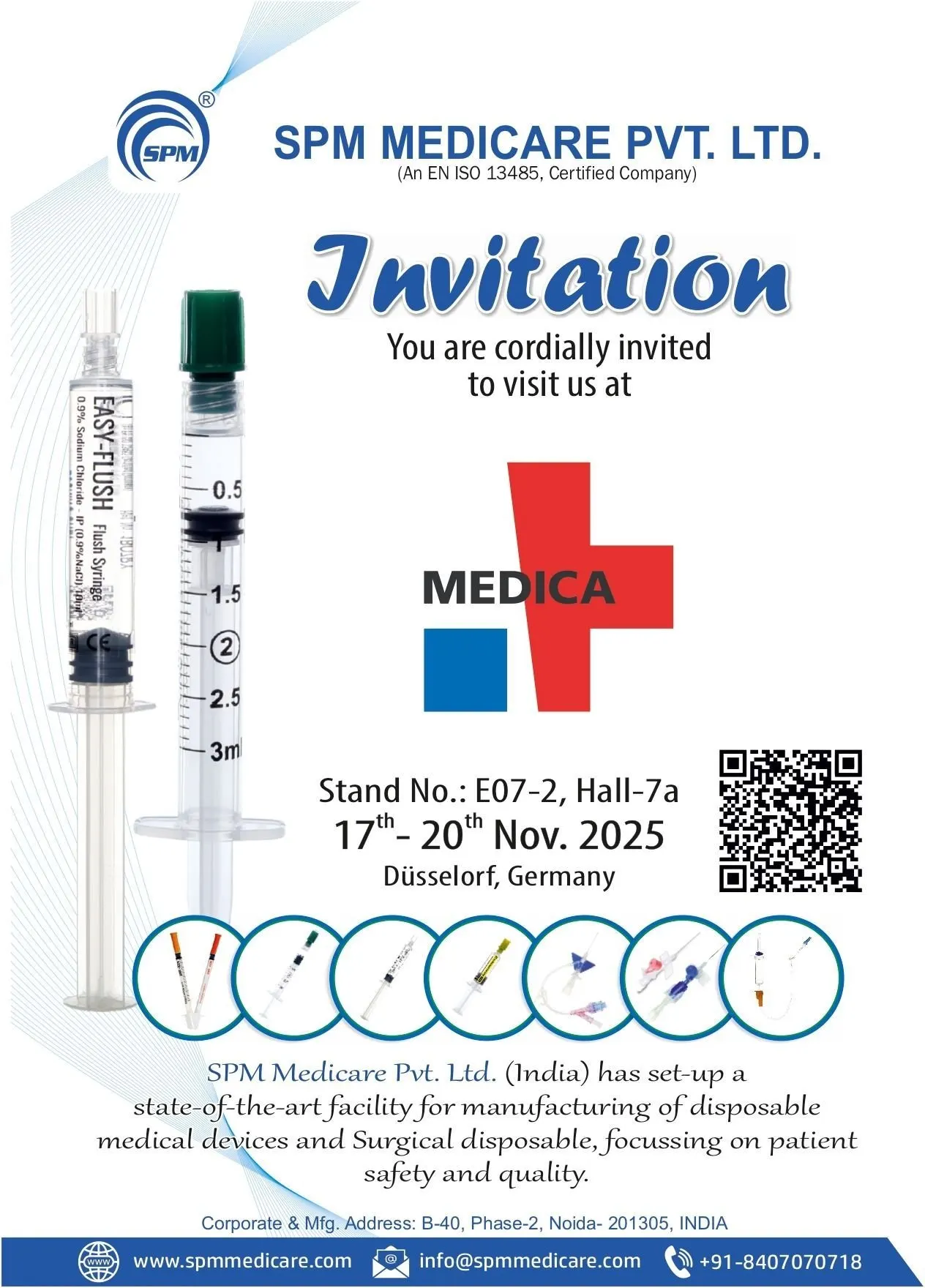 SPM Medicare invitation to MEDICA 2025, Stand E07-2, Hall 7a, Düsseldorf