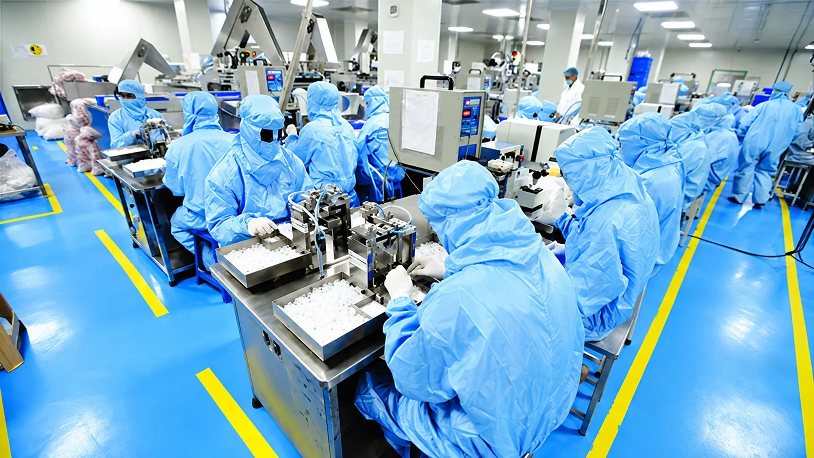 IV cannula assembly line